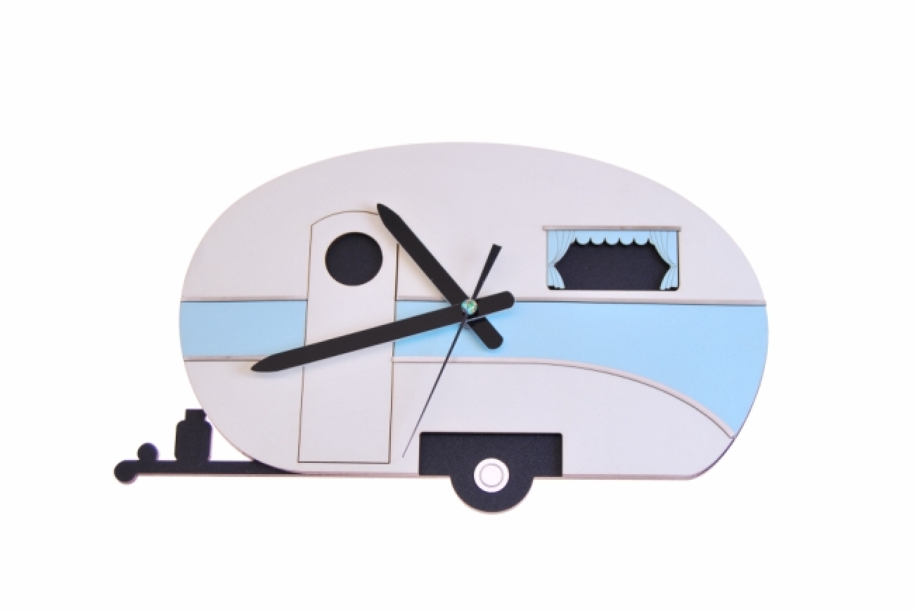 Caravan Clock Blue Ian Blackwell