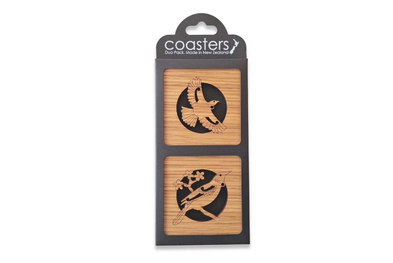 Duo Wooden Coasters Tui Oak