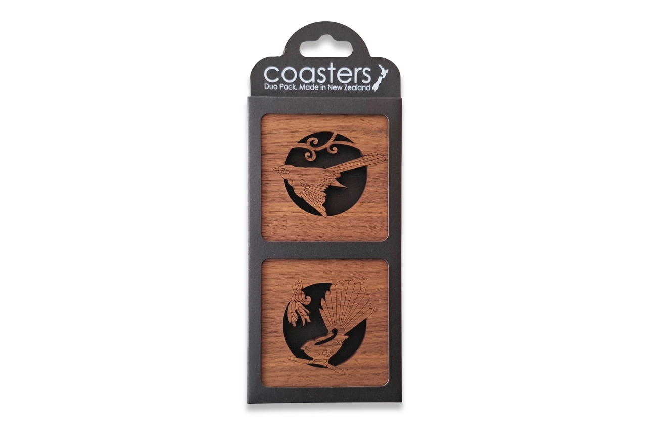Duo Wooden Coasters Fantail Walnut