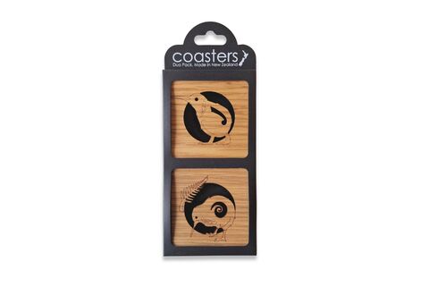 Duo Wooden Coasters Kiwi Oak
