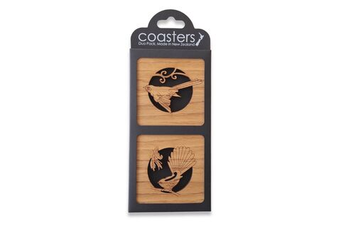Duo Wooden Coasters Fantail Oak