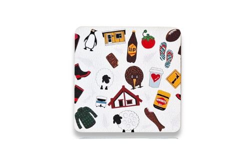 Pattern Coasters NZ Life White Single