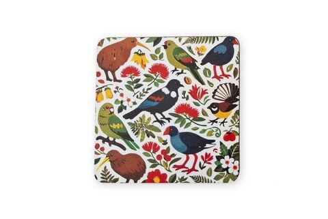 Pattern Coaster Retro Birds Single