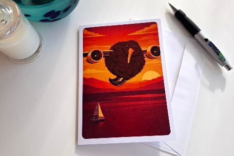 Greeting Card Kiwis Can Fly